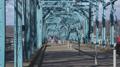 Chattanooga Walking Bridge Stock Footage 65425960