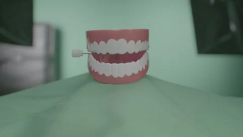 Chattering Teeth | Regular | Straight On | Slowmo Video stock 246076088
