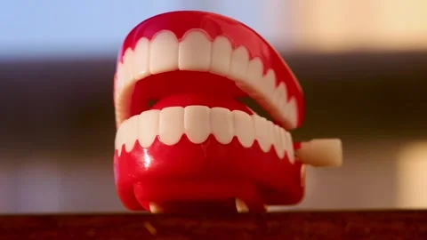 Chattering Teeth Toy in Motion Stock Footage 269284349