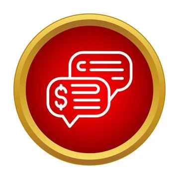 Chatting about money with speech bubbles icon Stock Illustration