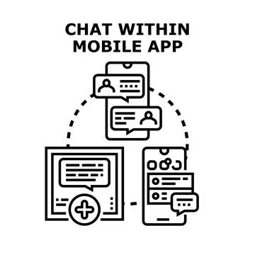 Chatting and messaging using mobile application concept Stock Illustration