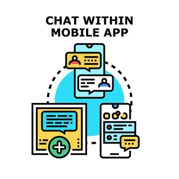 Chatting and messaging using mobile application concept Stock Illustration