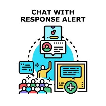 Chatting and receiving response alerts online 库存插图
