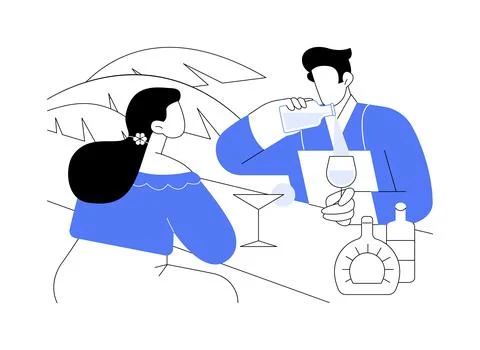 Chatting with bartender isolated cartoon vector illustrations. Stock Illustration