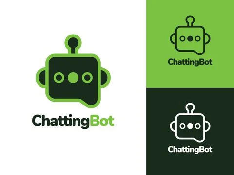 Chatting Bot Logo Design Stock Illustration