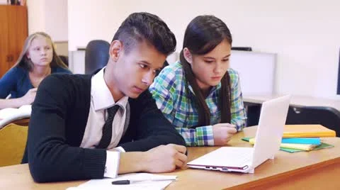 Chatting In the classroom Stock Footage 11912792