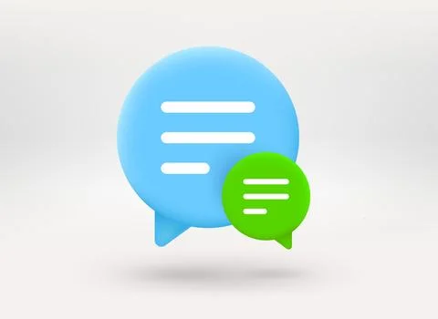 Chatting clouds with checkmark icon. 3d vector illustration Stock Illustration