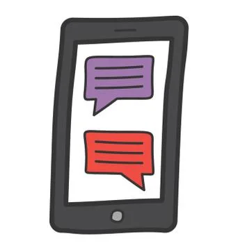 Chatting icon in doodle vector Stock Illustration