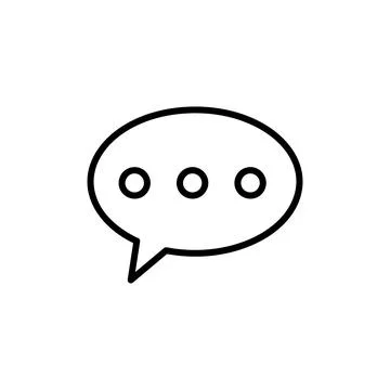 Chatting icon. Human talking with talk bubble. Black stroke isolated on white Stock Illustration