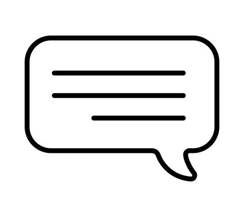 Chatting icon. Human talking with talk bubble. Black stroke isolated on white Stock Illustration