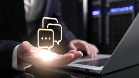 The chatting icon represents the role of efficient communication in business Stock Footage 289272805