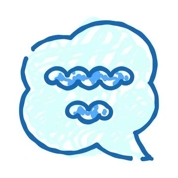 Chatting message cloud bubble doodle icon Stock Illustration