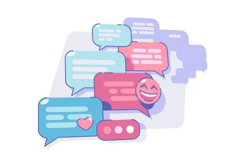 Chatting via messenger app Stock Illustration