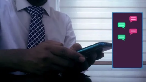Chatting with mobile phone animation Stock Footage 289559681
