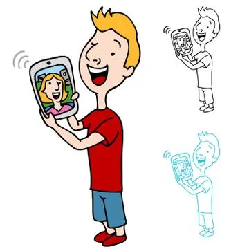 Chatting online Stock Illustration