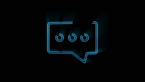 Chatting or messaging bubbles on neon sign. Night bright advertisement. Motion Stock Footage 150768339