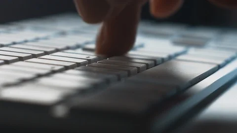 Chatting or Typing Process in Evening. Macro Shot Stock Footage 115589042