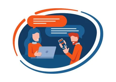 Chatting oval Stock Illustration