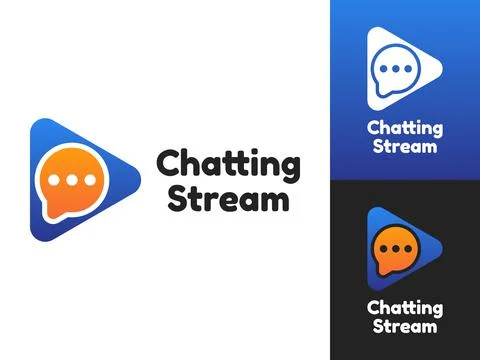 Chatting Stream Logo Design Stock Illustration