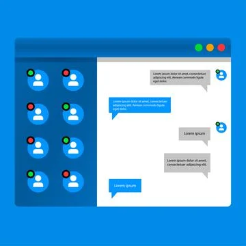 Chatting user interface desktop app Stock Illustration