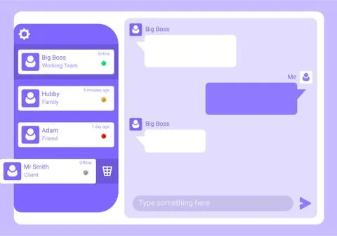 Chatting user interface tablet Stock Illustration