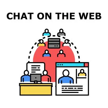 Chatting on the web for global online communication 스톡 일러스트