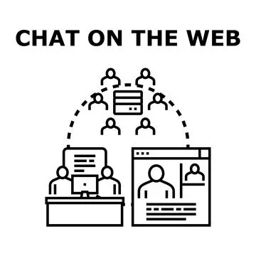 Chatting on the web for global online communication Illustrazione stock