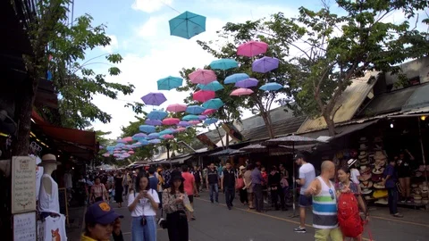 Chatuchak weekend market in Bangkok, Thailand. Stock Footage