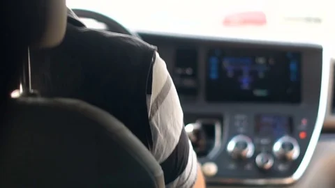 Chauffeur Driving Car With GPS Navigation System  Stock Footage 79889429