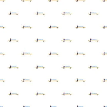 Chauffeur standing by luxury limousine pattern Stock Illustration