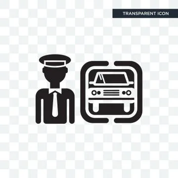 Chauffeur vector icon isolated on transparent background, Chauffeur logo desi Free Stock Illustration
