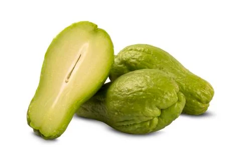 The chayote (Sechium edule) is a vegetable native to south america. Stock Photos