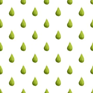 Chayote vegetable seamless pattern on white background Stock Illustration