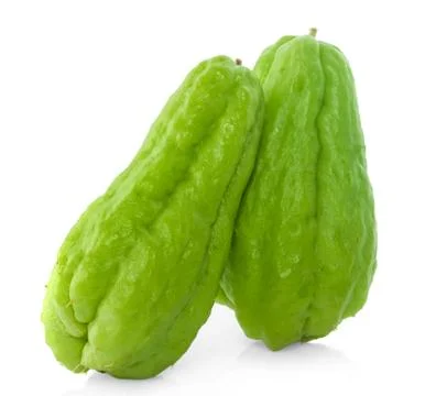 Chayote on white background. 库存照片