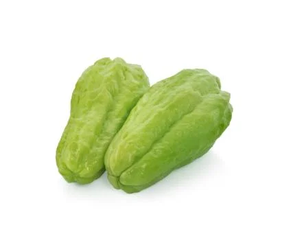 Chayote on white background. Stock Photos