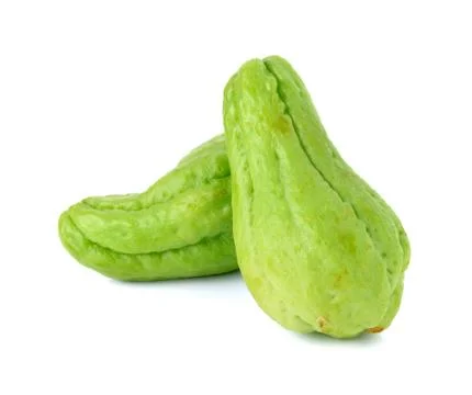 Chayote on white background Stock Photos
