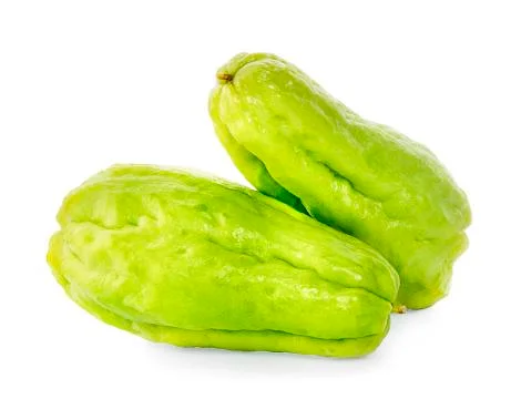 Chayote on white background Stock Photos