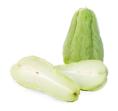 Chayote on white background Stock Photos