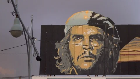 Che Guevara poster Stock Footage 92315341
