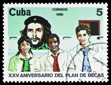 Che Guevara, students, Scholarship Program, 25th Anniversary serie, circa 198 Stock Photos