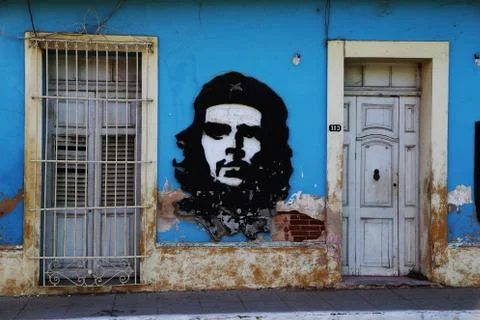 Che Guevara on wall Stock Photos