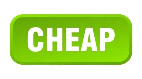 Cheap button. cheap square 3d push button Illustrazione stock