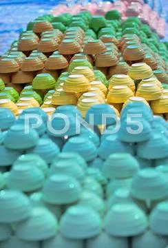 Cheap dishes on the thai market Stock Photos