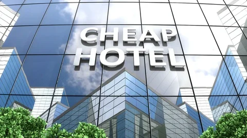 A cheap hotel building cloud time lapse Video stock 104532086