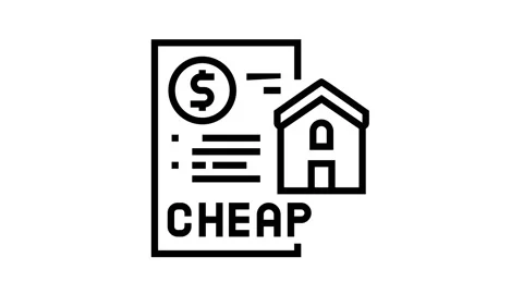 cheap house construction line icon Stock Video Pond5