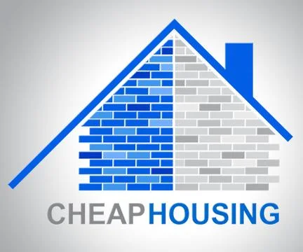 Cheap Housing Represents Low Cost Discounted Property Иллюстрация