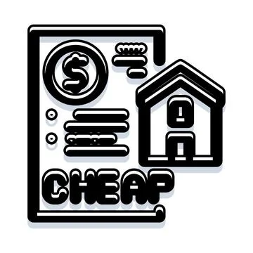 Cheap real estate property document with currency symbol Stock Illustration