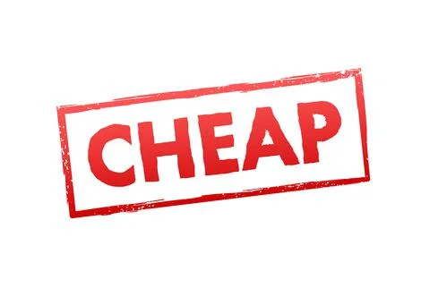 Cheap red icon, label, badge. Vector stock illustration. Stock Illustration