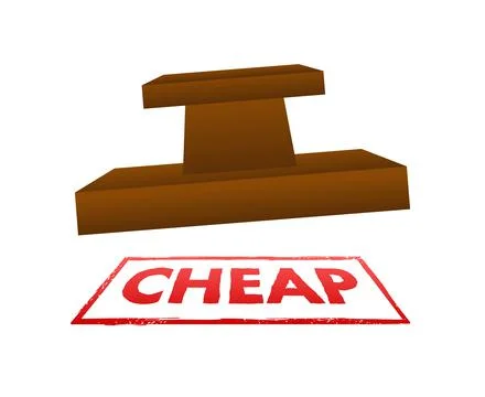 Cheap red icon, label, stamp. Vector stock illustration. Stock Illustration