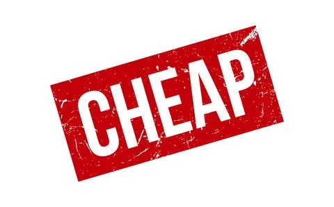 Cheap Rubber Stamp. Red Cheap Rubber Grunge Stamp Seal Vector Illustration .. Stock Illustration